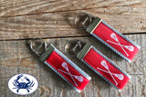 White Lacrosse Sticks on Red Key Chain