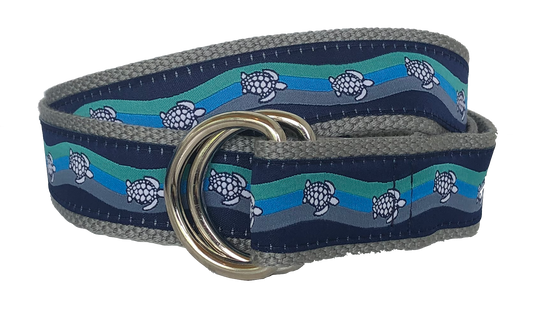 Sea Turtle Wave D-Ring Belt
