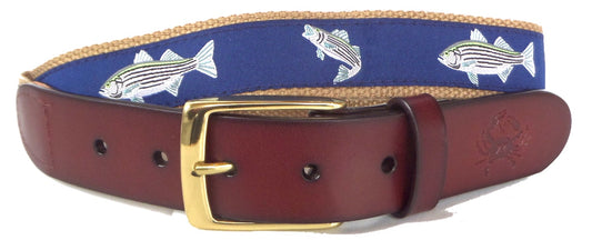 Striped Bass Leather Belt