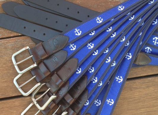 Wedding Party Royal Anchor Belts/Custom Made/Stocked Material